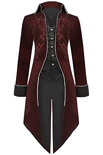 Medieval Steampunk Tailcoat Halloween Costumes Jacket S815