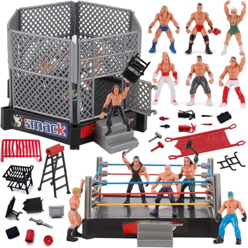 32-Piece 2" Wrestling Action Figures with Wrestling Ring O29969