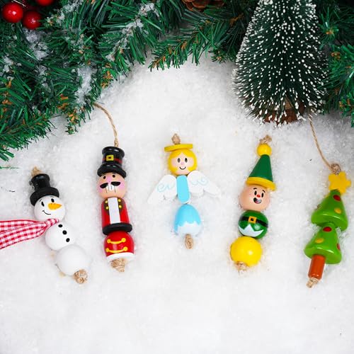 202 Pcs Christmas Wooden Beads Craft Kit H52625