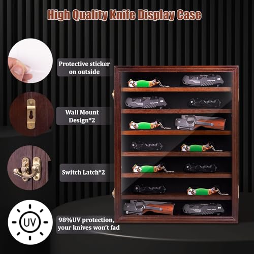 Cherry Wood Knife Display Case with Locking Cabinet Z279