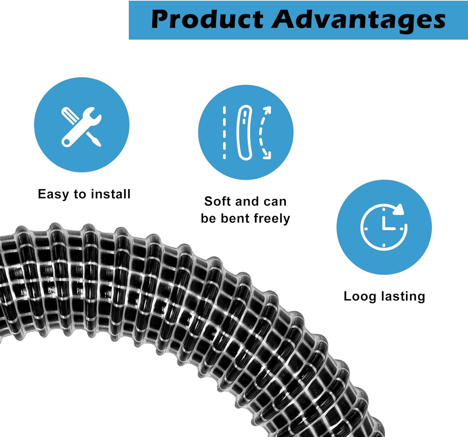 2 Pack 6" x 1.25" ID Vacuum Hose Replacement M682809
