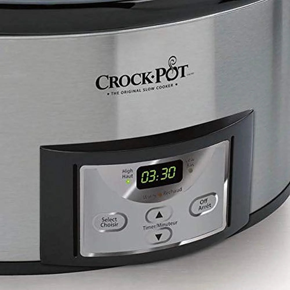 6 Qt Programmable Slow Cooker, Silver N252305