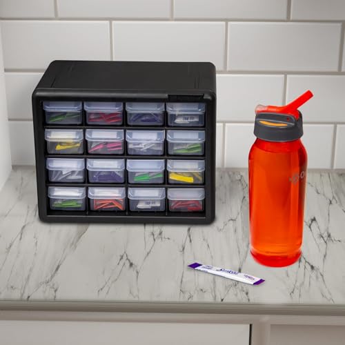 24-Drawer Plastic Storage Cabinet Black R4349