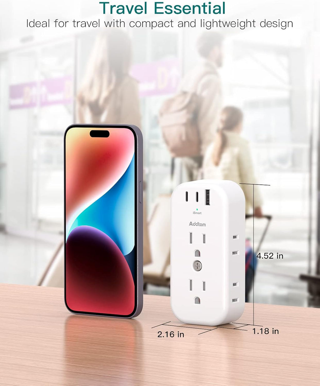 6 Outlet Splitter with 3 USB Wall Charger X338