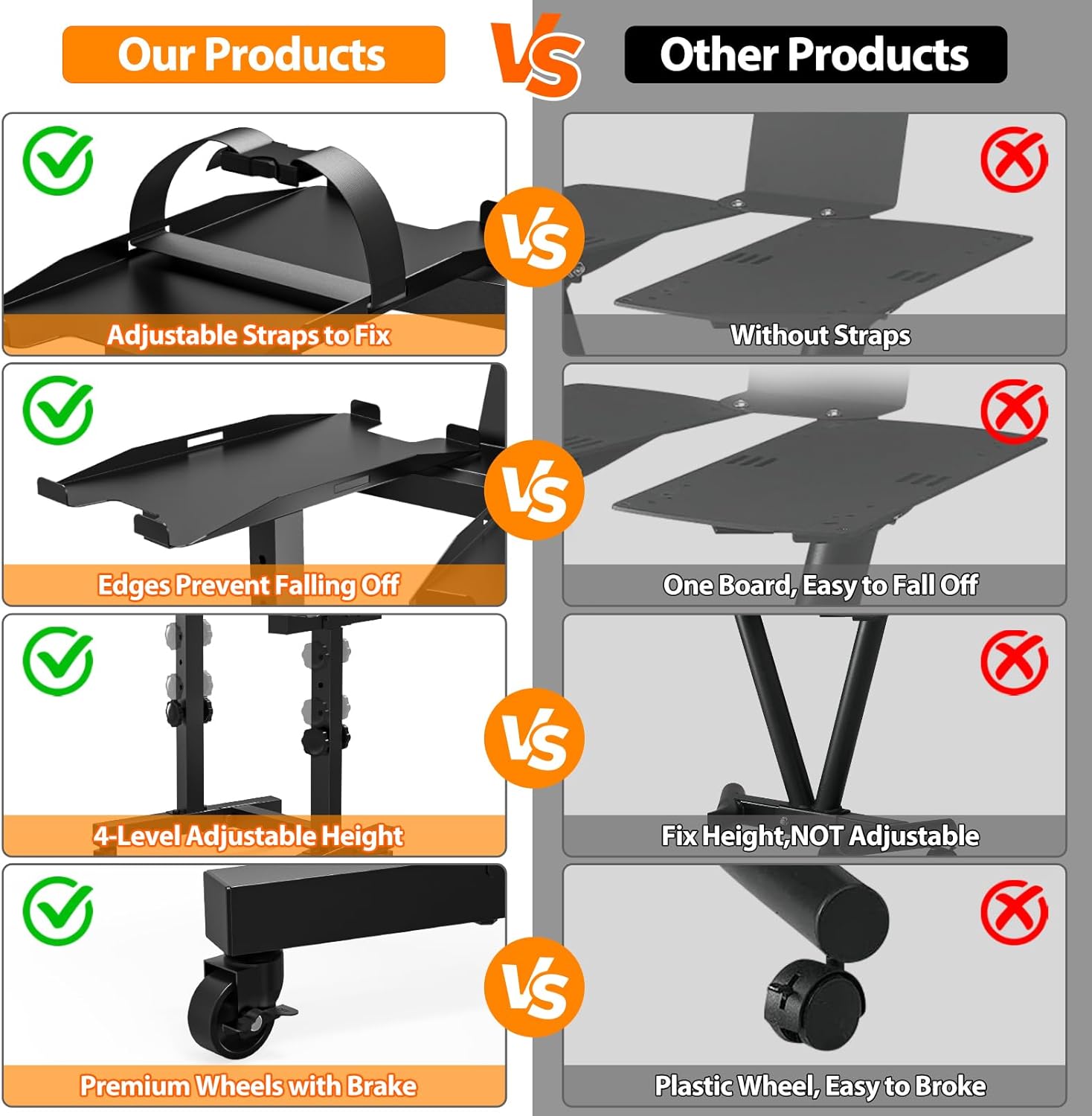 Adjustable Dumbbell Stand with 4 Level Height Adjustment and Wheels F921719