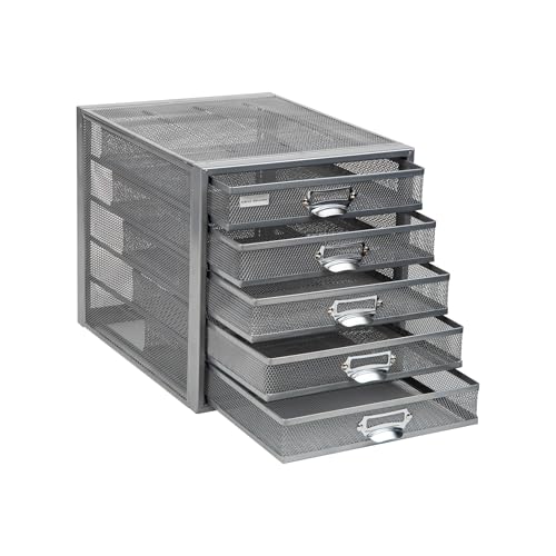 10-Drawer Metal Mesh Desk Organizer, Silver A60985