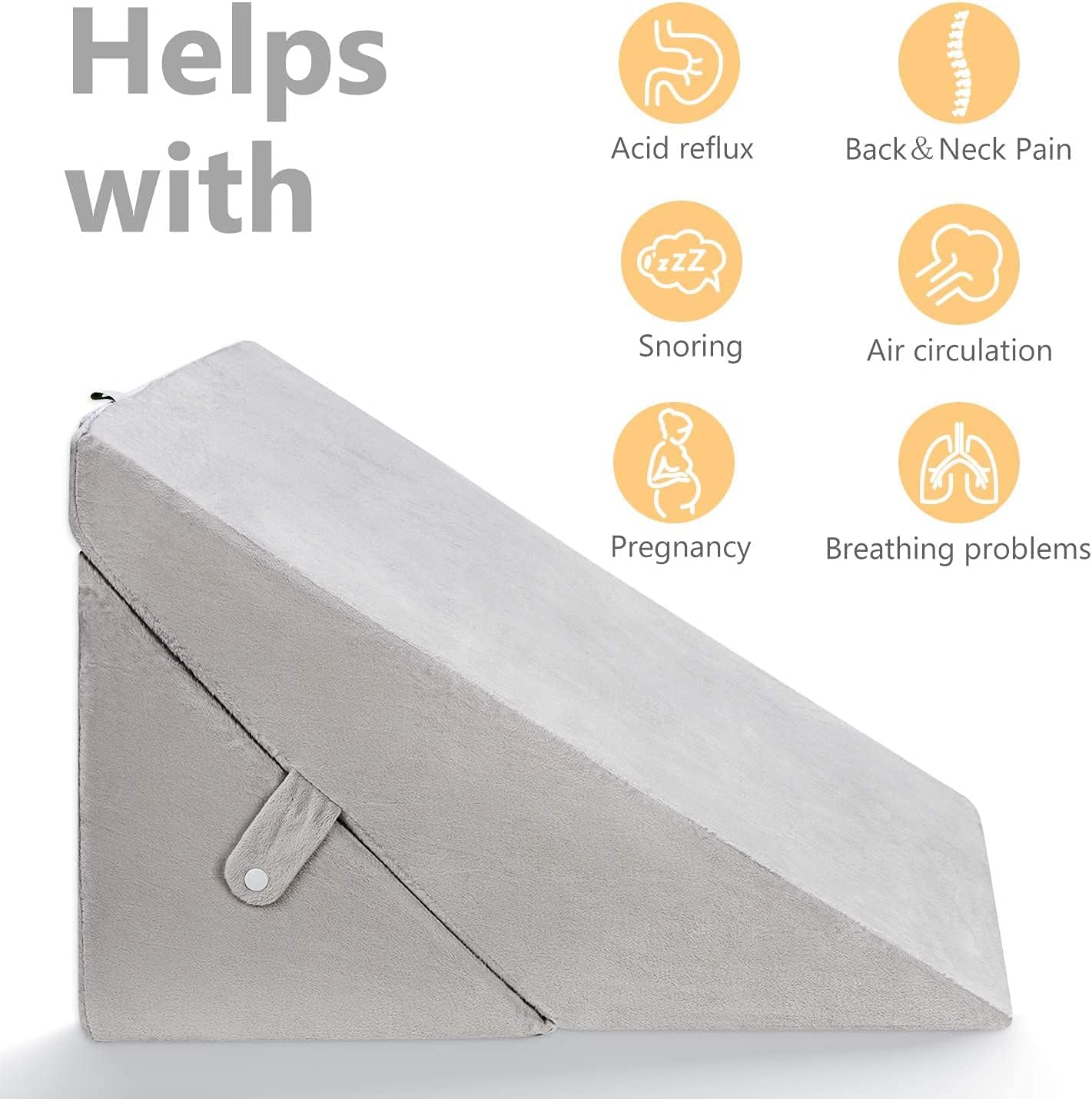 Adjustable Memory Foam Bed Wedge Pillow with Washable Cover C6992