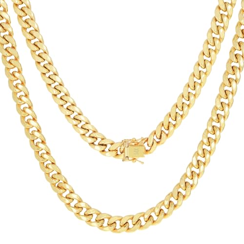 14k Yellow Gold Miami Cuban Link Chain Pendant Necklace K5319