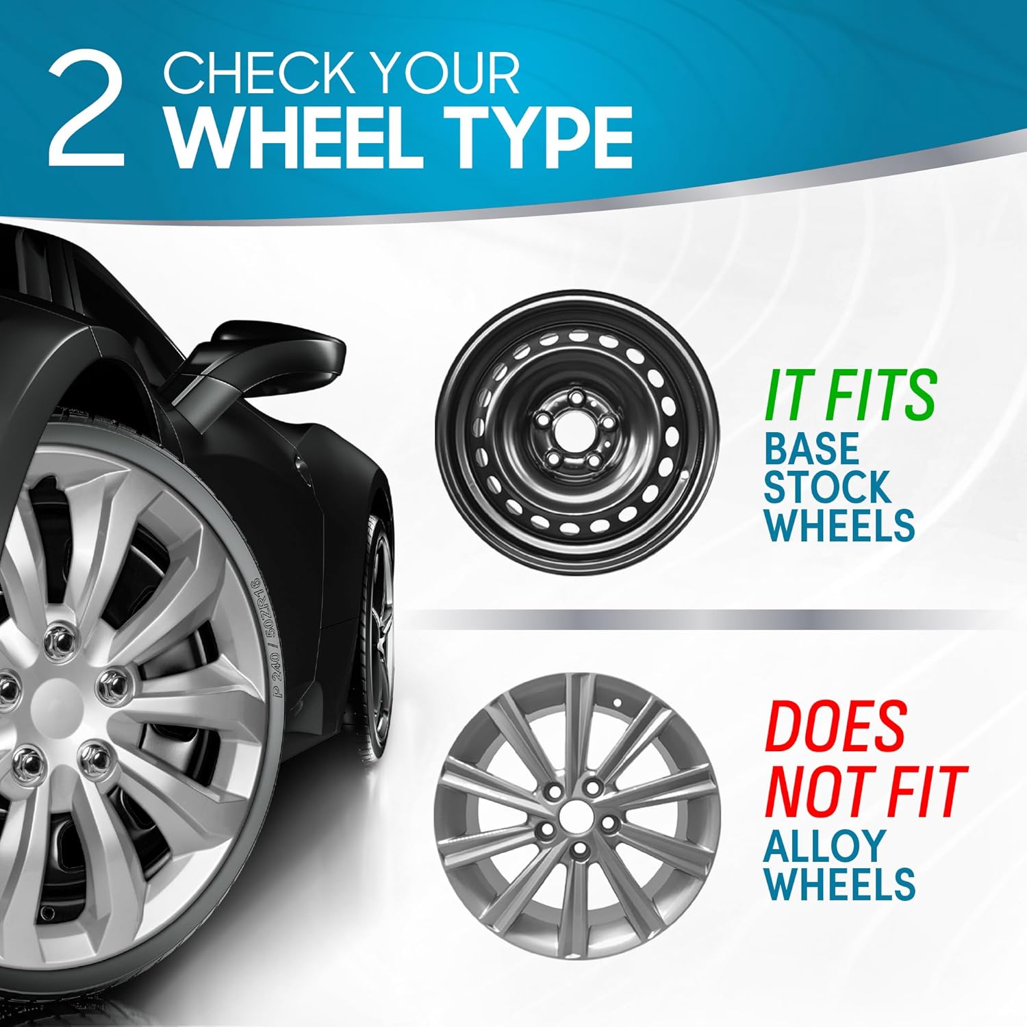 4 Pack 15 inch Hubcaps Wheel Covers U48582