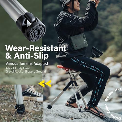 Portable Walking Stick Cane with Seat Foldable Chair Lightweight Aluminum V625571