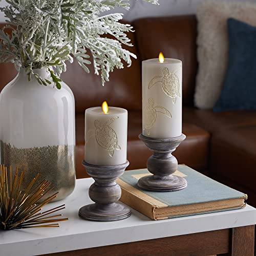White Pinecone Flameless LED Candle Pillar (3" x 6.5") Y667757