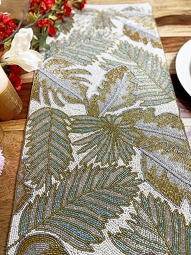 Handmade Beaded Table Runner 13x36 inches Multicolour Z9875