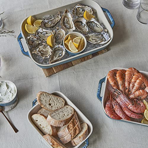 3pc Dark Blue Ceramic Baking Dish Set N785