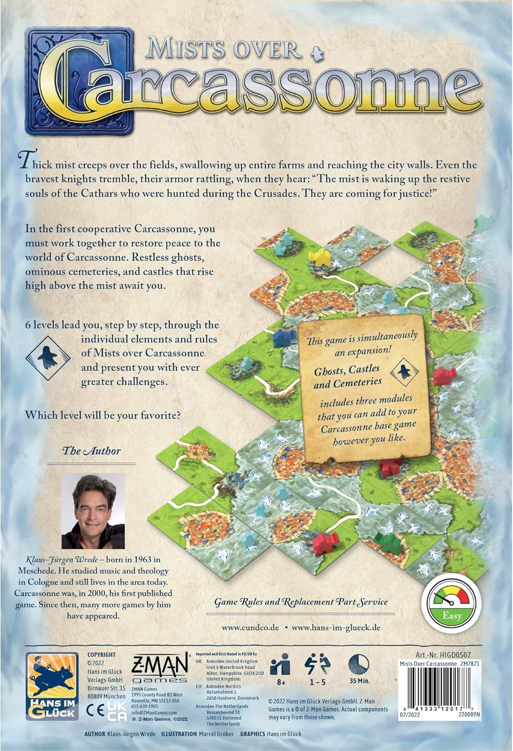 Board Game Territory Building Strategy Game Cooperative Family Game Ages 8+ 2-6 Players 45 Minutes E3972