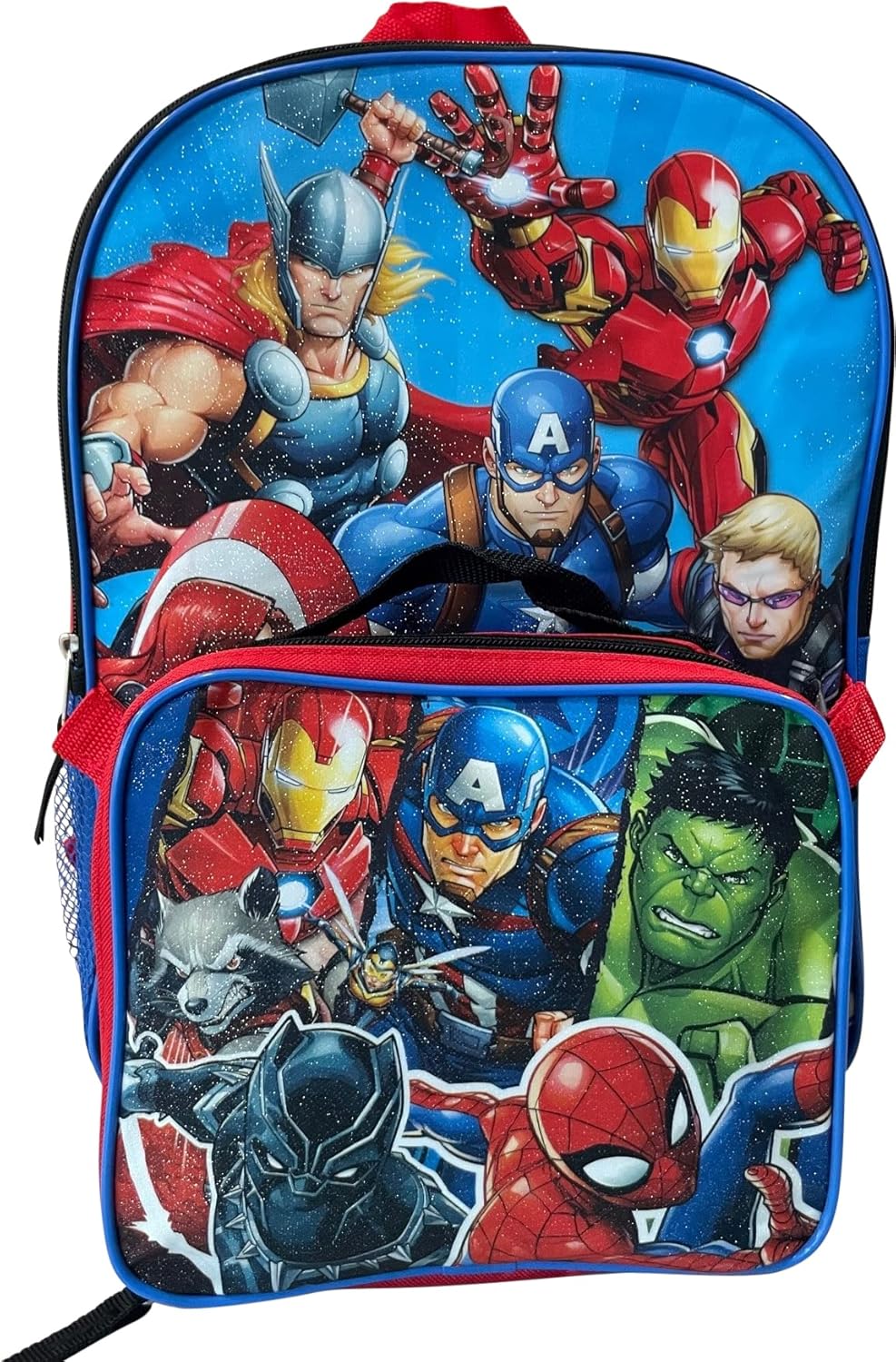 15 Inch Kids Backpack With Removable Lunch Box Set (Red-Blue) A678