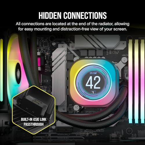 White 360mm Liquid CPU Cooler with LCD Screen A31639