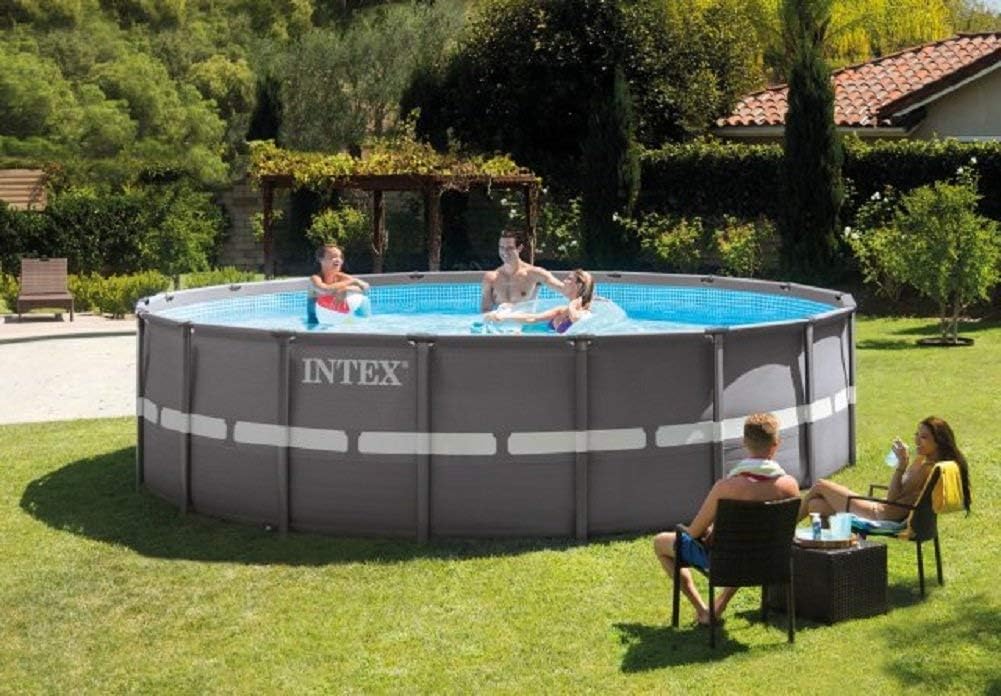 18ft x 52in Ultra Frame Pool Set with Sand Filter Pump, Ladder, Ground Cloth & Pool Cover Q4929