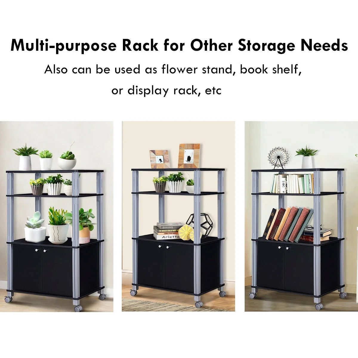 Bakers Rack Microwave Oven Rack Shelves Kitchen Storage Organizer O77939