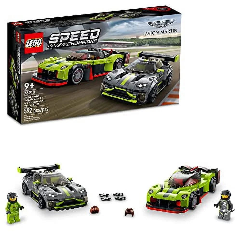 Aston Martin Valkyrie AMR Pro & Vantage GT3 2 Collectible Model 76910 Race Car Toy Set with 2 Driver Minifigures H75216