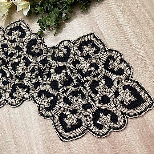 Handmade Beaded Table Runner 13x36 inches Multicolour Z9875