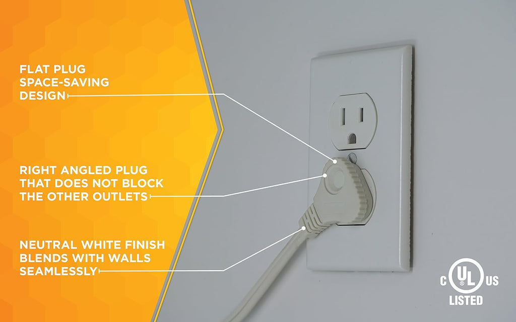 White 13-Foot Flat Plug Extension Cord Y212741