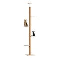 Floor-to-Ceiling Cat Tree with Natural Sisal Rope Scratching Post J956090