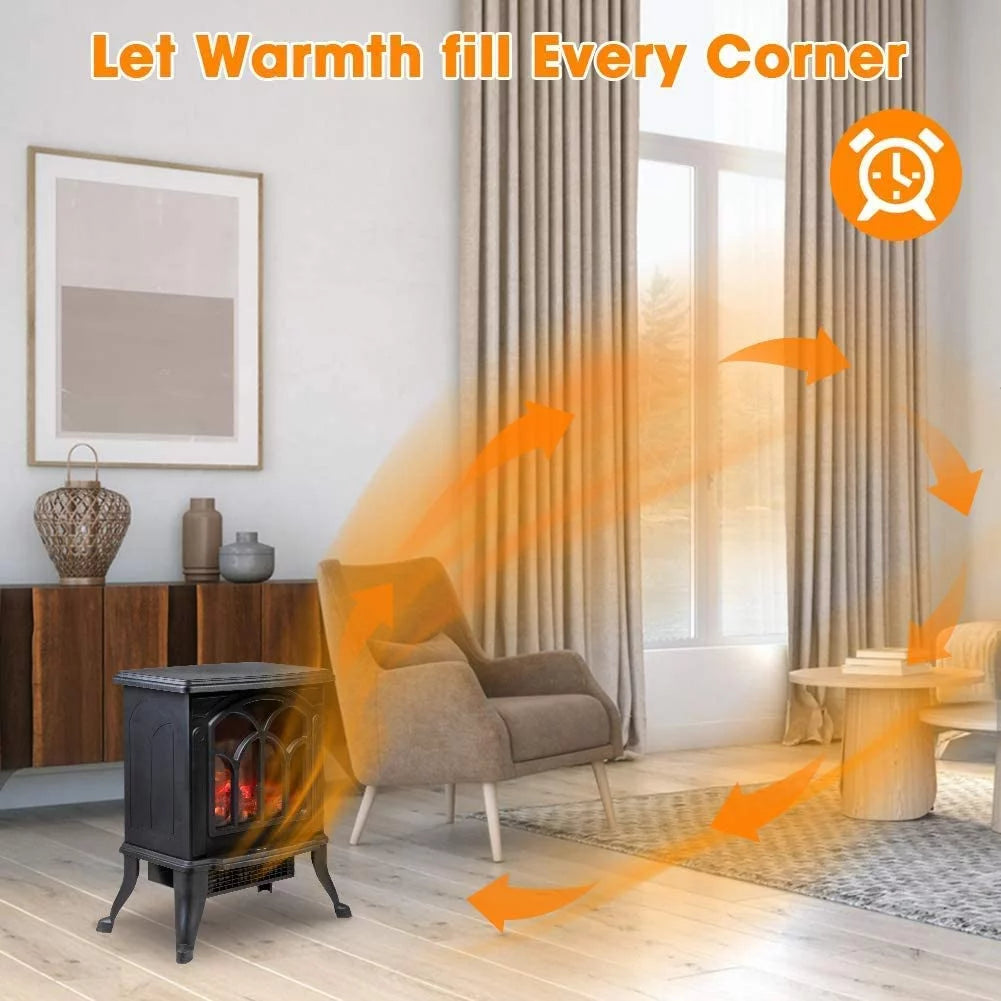 Black Infrared Quartz Electric Fireplace Stove Heater L5299