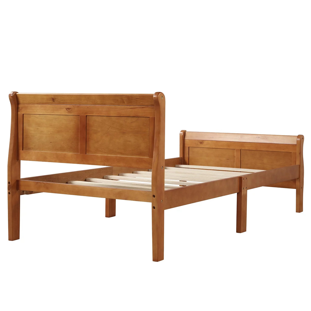 Twin Wood Platform Bed Frame with Headboard and Footboard Q6362