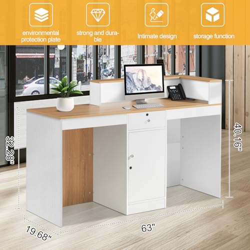Reception Desk with Lockable Drawer & Door Cabinet B407657