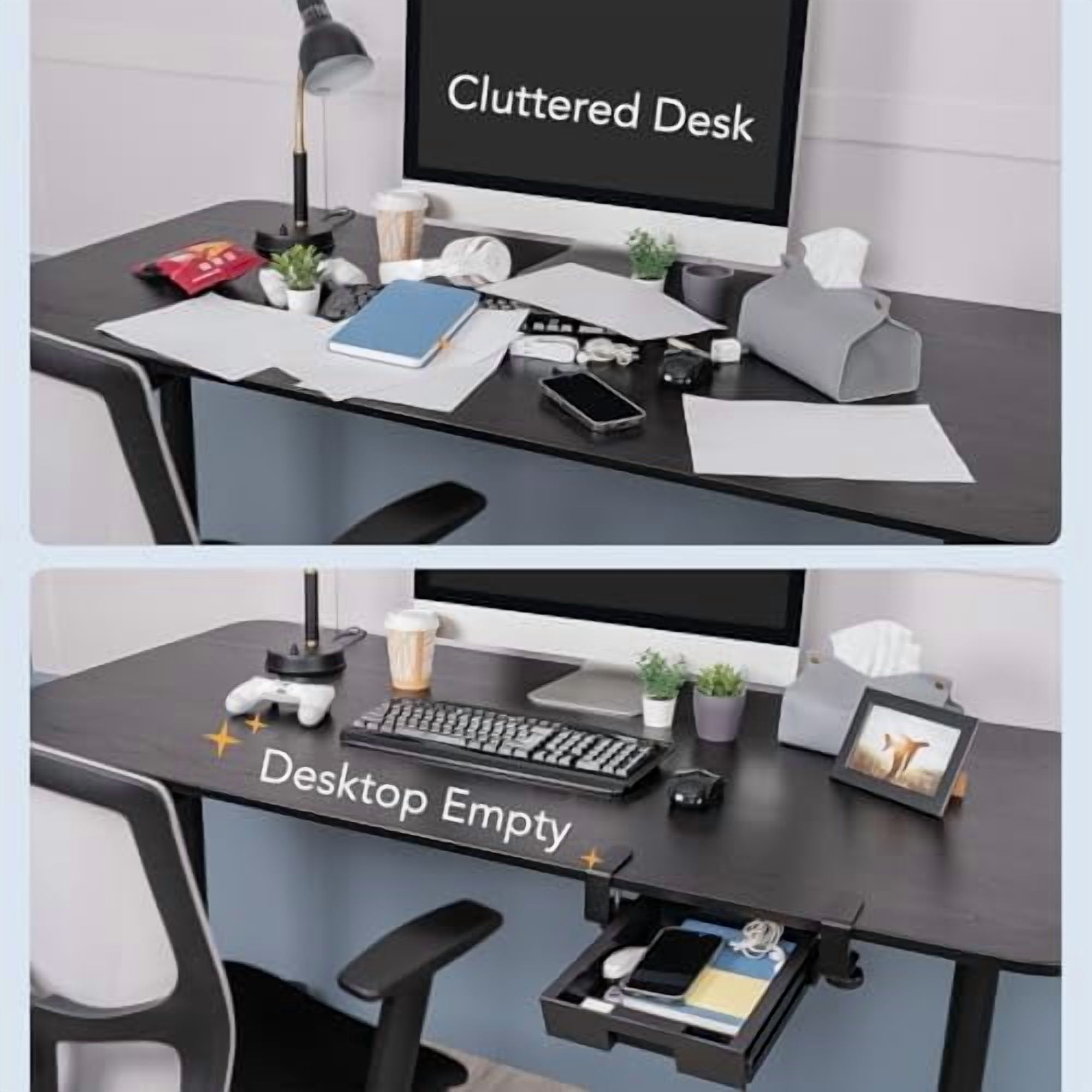 Black Slide-Out Storage Drawer with C-Clamp Mount Y9847