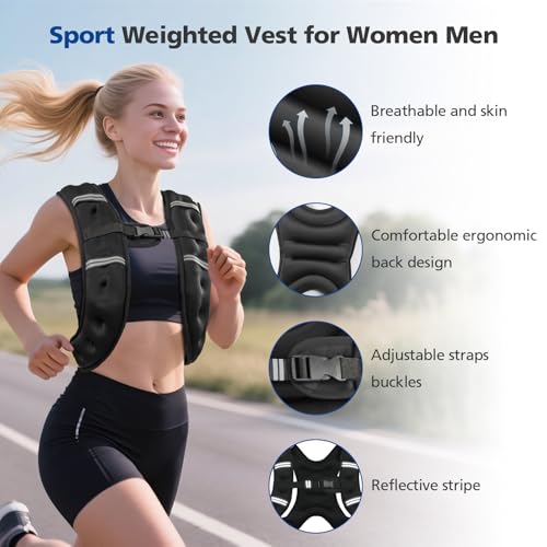 Weighted Vest with Reflective Stripe, Size Adjustable S13307