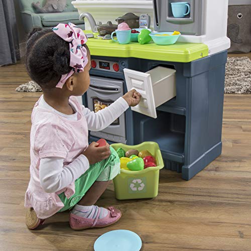 20 Piece Blue White Green Play Kitchen Set C81966