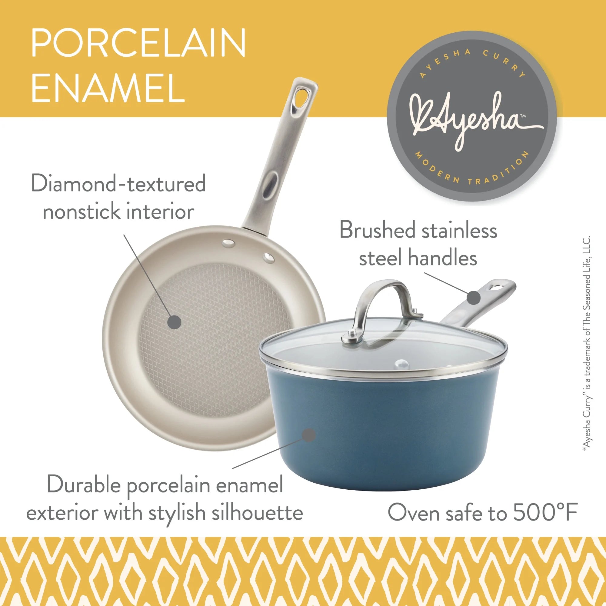 Porcelain Enamel Nonstick Covered Saucepan, 3 Quart, Twilight Teal P118824