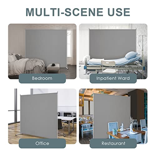 Gray 2 Panel Folding Room Divider 142" W x 71" H T67114