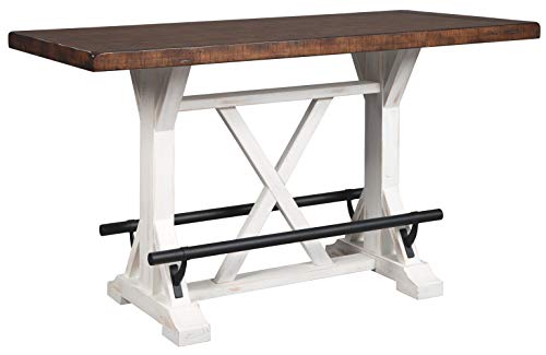 Rustic Farmhouse Counter Height Dining Table, Brown & White B79205