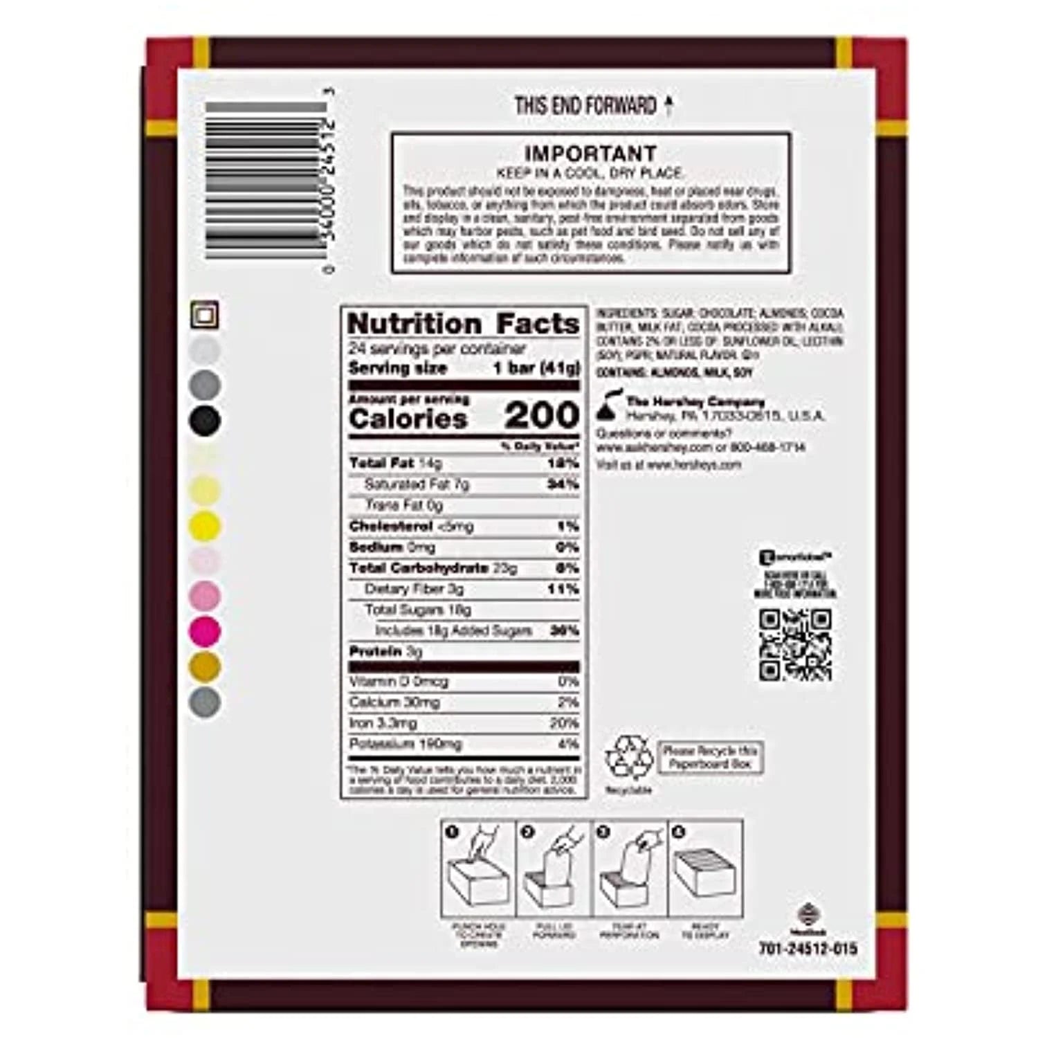 1.45 Oz Dark Chocolate Bar J94866
