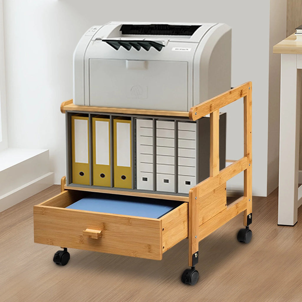 2-Tier Mobile Printer Stand with Wheels N25823