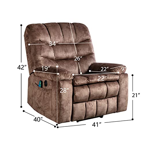 Large Power Lift Recliner Chairs with Massage and Heat, Dark Grey L843919