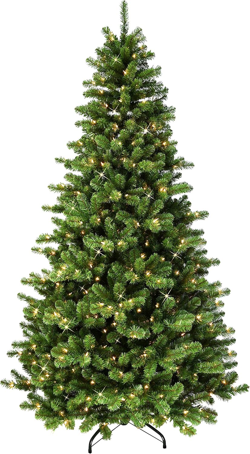 7.5' Pre Lit Artificial Christmas Tree with Clear Incandescent Lights I96381
