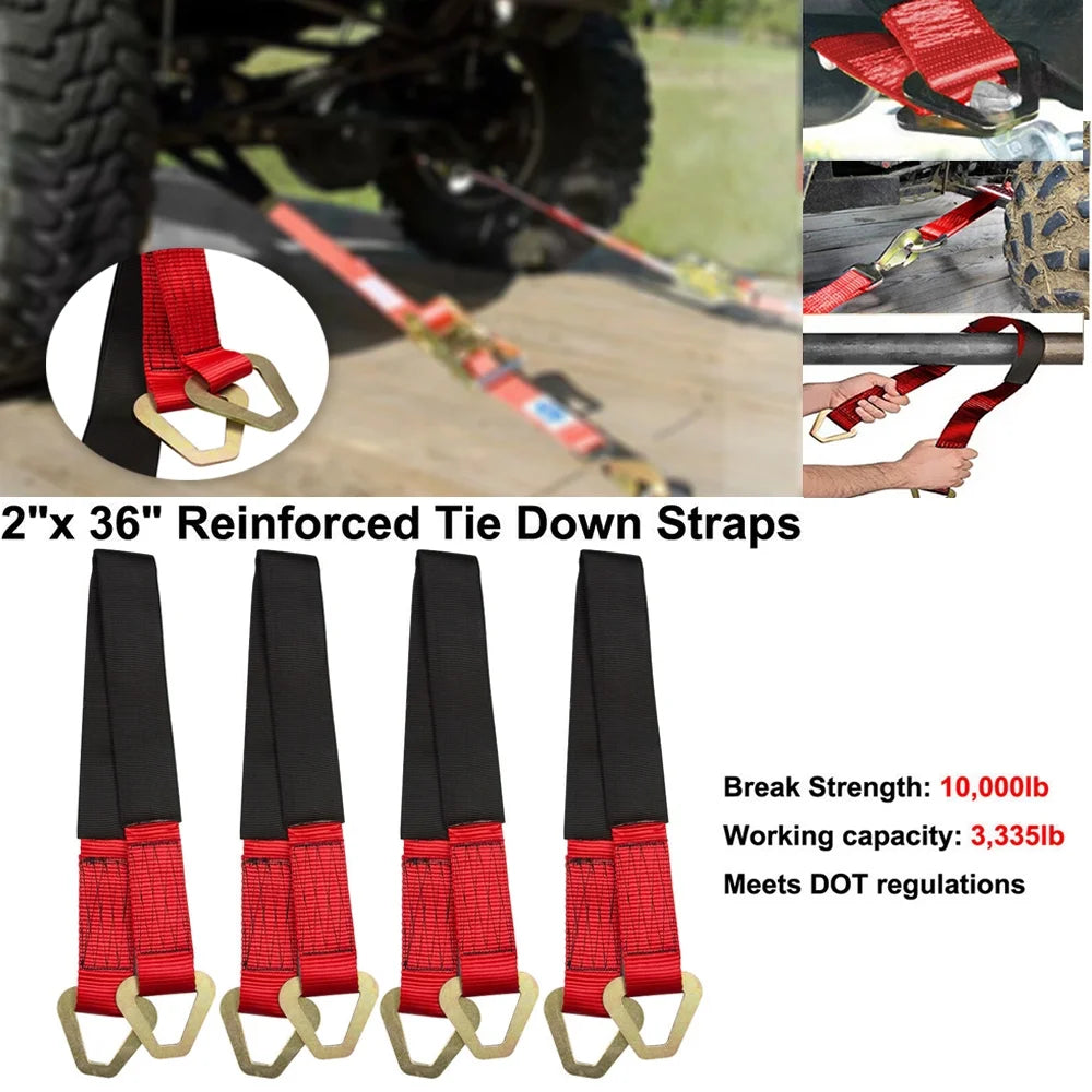 4 Pack 36" Axle Straps Wheel Tie Down L6636