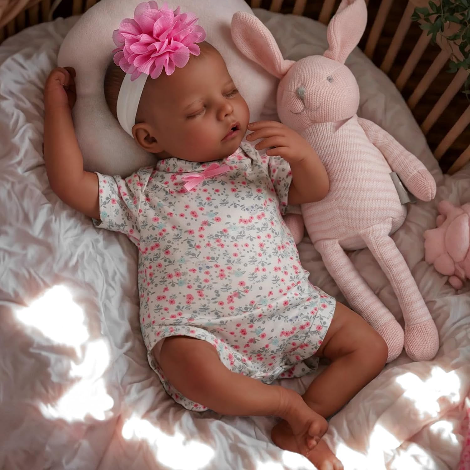 17-Inch Black Reborn Baby Dolls with Feeding Kit D168
