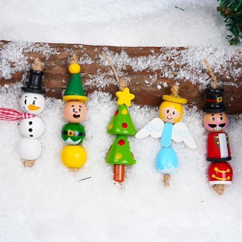 202 Pcs Christmas Wooden Beads Craft Kit H52625