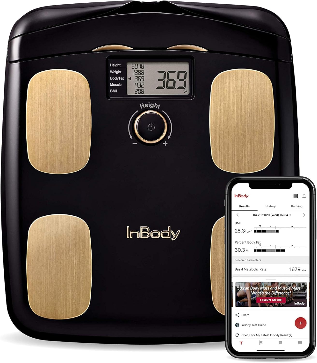 Midnight Black Smart Full Body Composition Analyzer Scale K254429