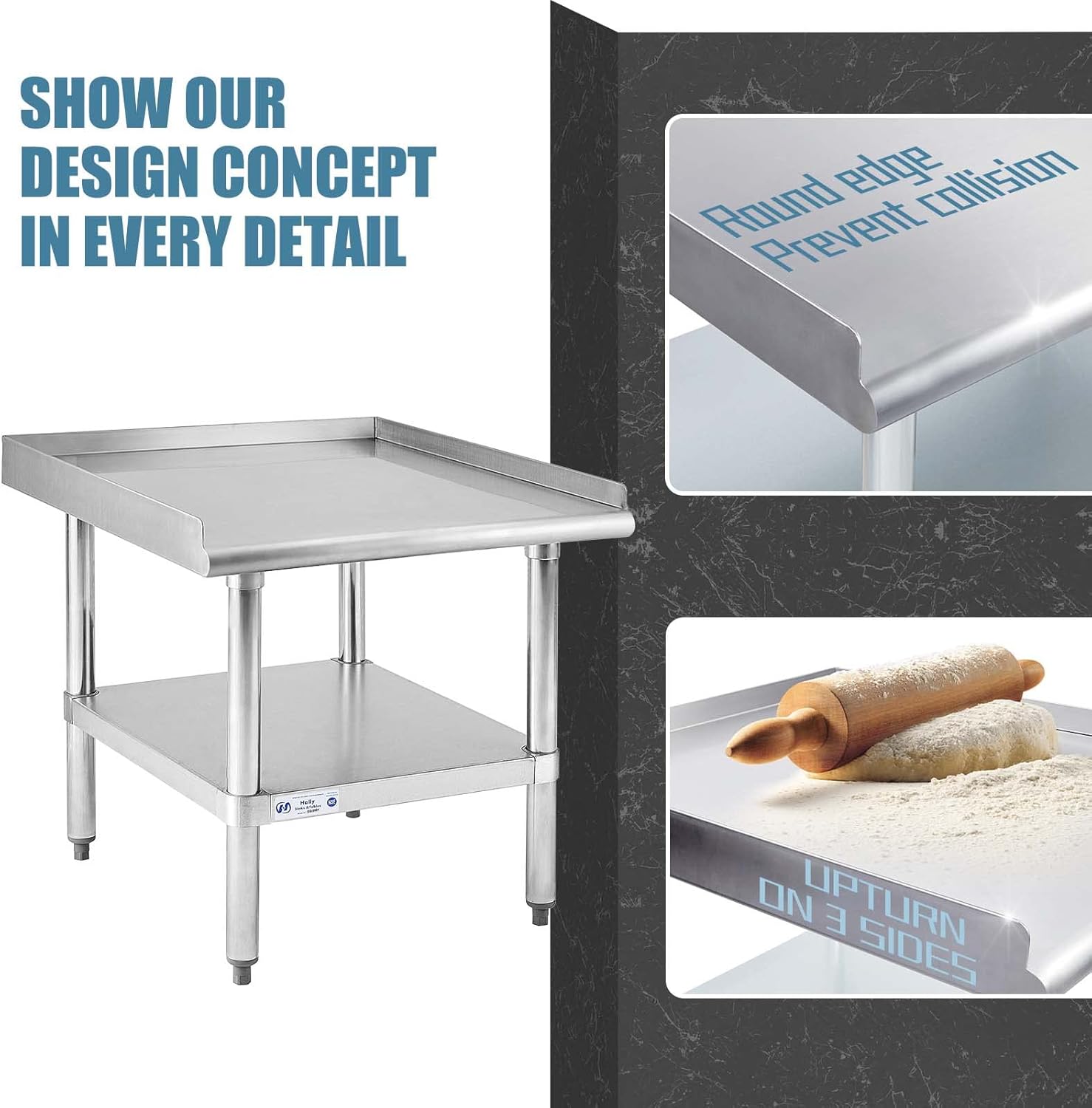 Stainless Steel Equipment Stand 28x24 Inches with Undershelf L929