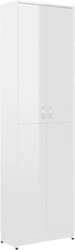 High Gloss White Engineered Wood Wardrobe E33145