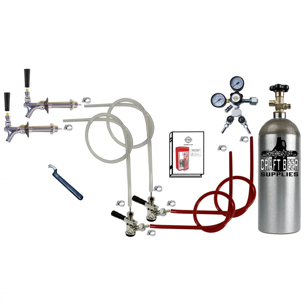 2 Tap Kegerator Conversion Kit Door Mount Draft Beer Co2 Tank Reg V45936