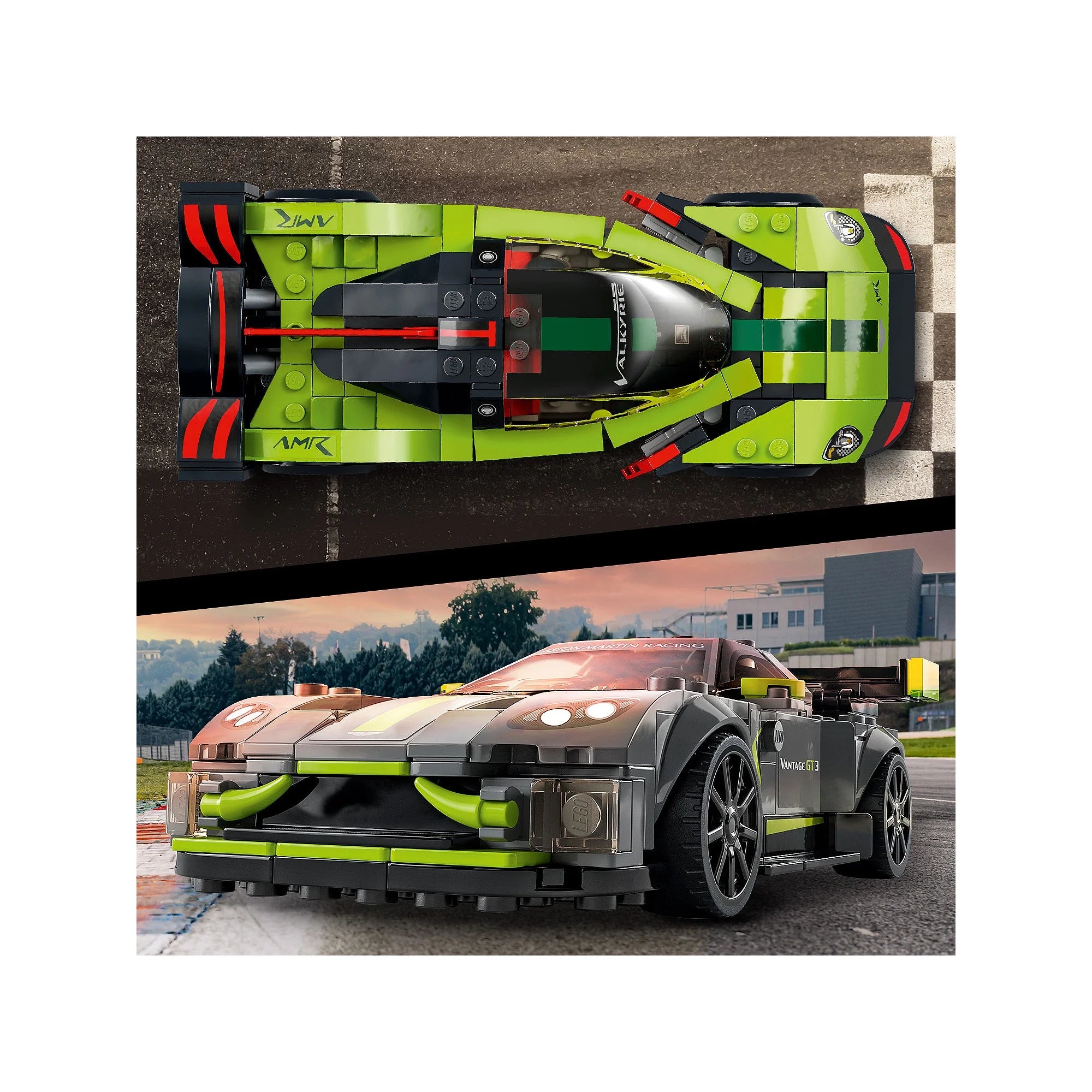 Aston Martin Valkyrie AMR Pro & Vantage GT3 2 Collectible Model 76910 Race Car Toy Set with 2 Driver Minifigures H75216