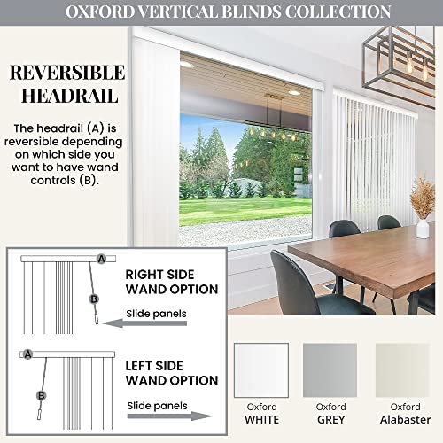 Blackout Vertical Blinds Oxford White Vinyl 78"W X 84"H Y462