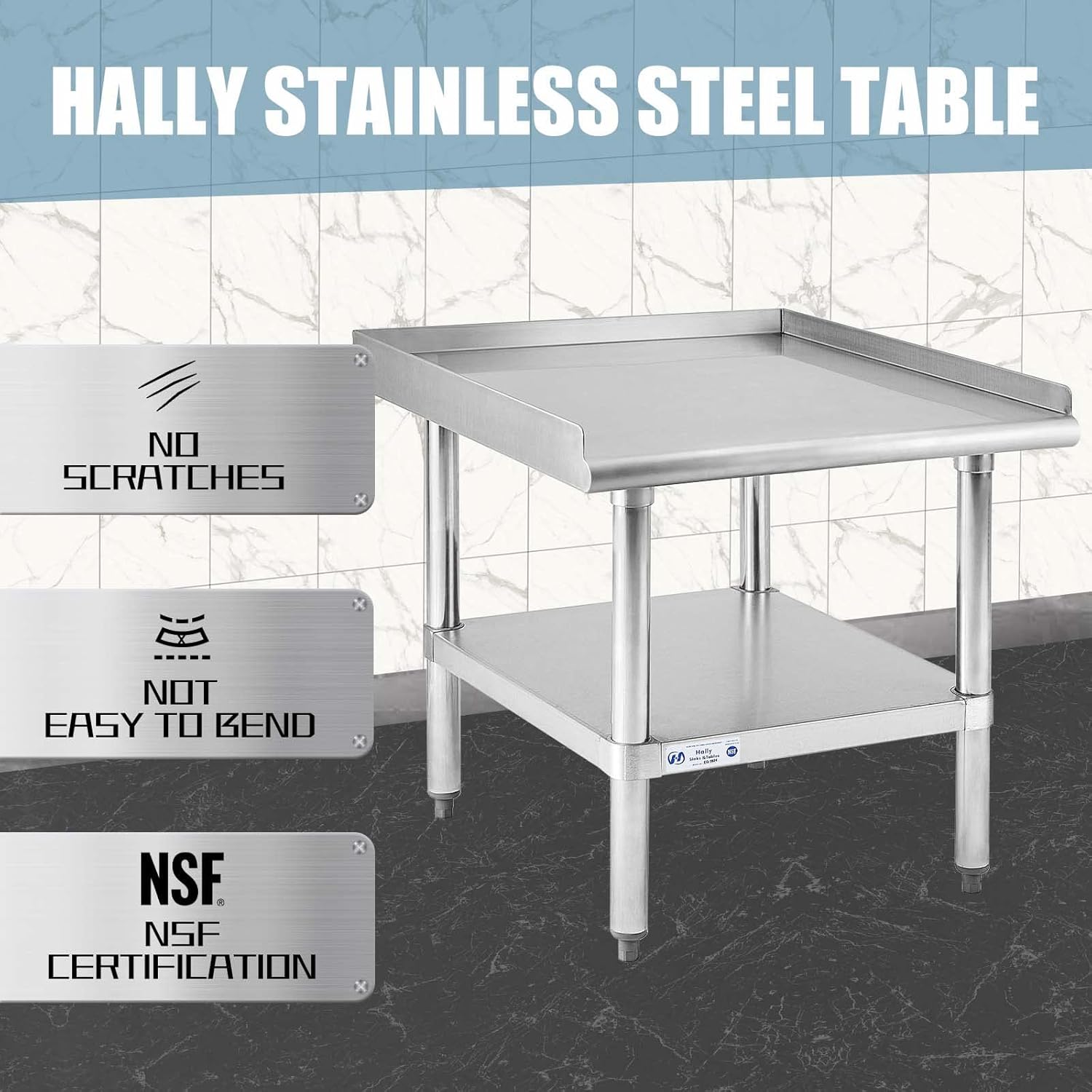 Stainless Steel Equipment Stand 28x24 Inches with Undershelf L929
