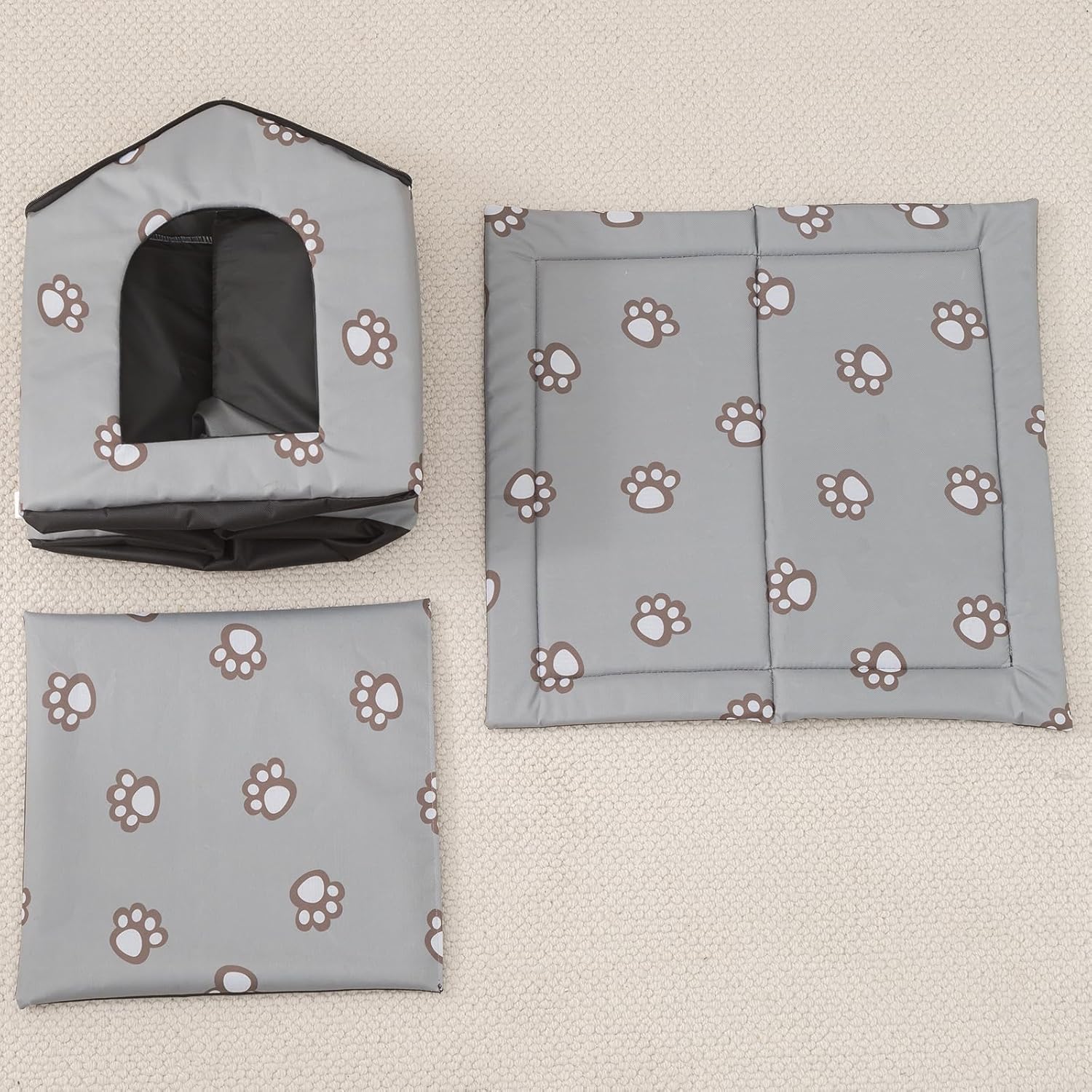 Grey Large Weatherproof Insulated Cat House G93462